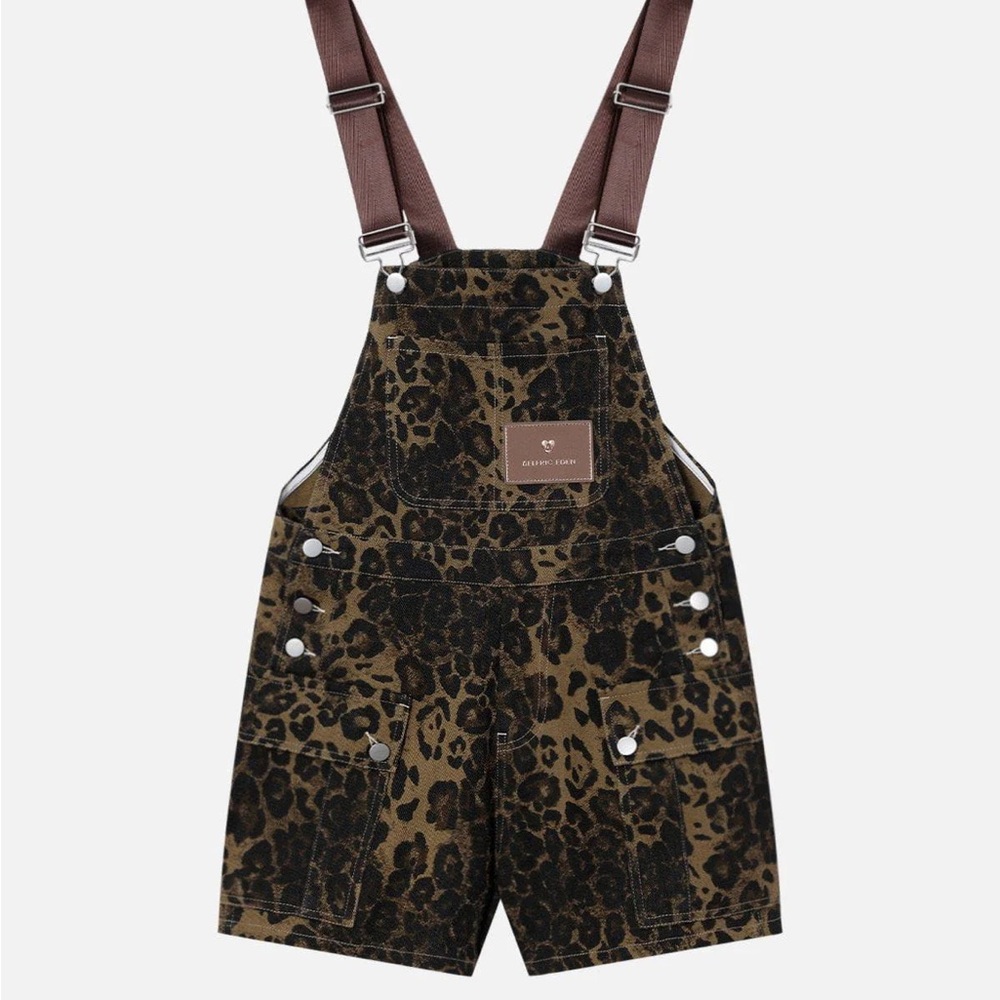 Aelfric Eden short overalls in animal print/leopard/cheetah print